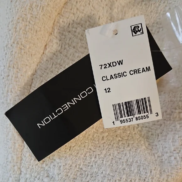 French Connection Ivory Pearl Button Crop Top - Picture 2 of 3